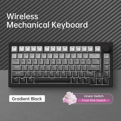 Tastiera meccanica gaming personalizzata Akko 5075 V3 75% ANSI-US con manopola del volume, hot-swappable, RGB, USB Type-C/2.4g e BT5.0 tri-mode