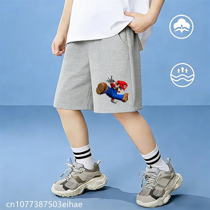 Super Mario Pattern Children's Summer Cotton Shorts, Fashionable Casual Style, Wear and All Kinds of Summer Outdoor Activities