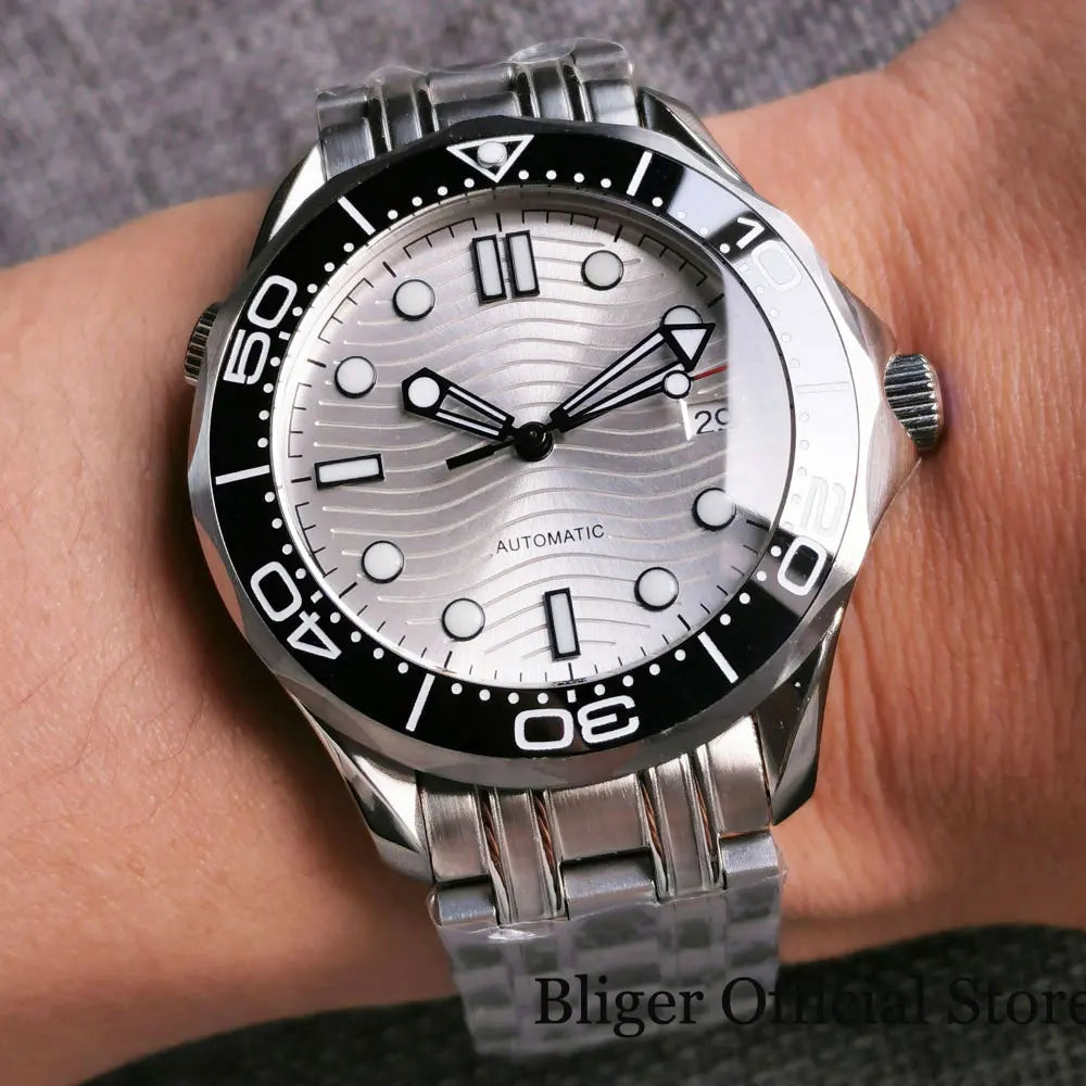 BLIGER Luxury 41mm Mechanical Men's Watch Sapphire Glass NH35AMIYOTA PT5000 Movement Steel Bracelet Ceramic Bezel Date Function