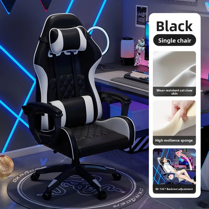 E-Sport-Stuhl für Herren, komfortabel für langes Sitzen, Computerstuhl mit verstellbarer Rückenlehne zum Entspannen