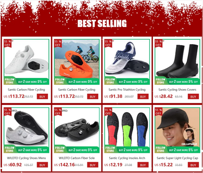 Santic Cycling Shoes Multi-purpose Running SPD Indoor Leisure Shoes Rubber Sole Hook and Loop Design 3D Mesh Fabric Sneakers Unisex