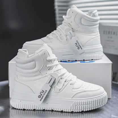 New Fashion Casual Sneakers High Top Skateboard Shoes Student Boots Men and Women Trend Wear Resistant Two-Color Couples