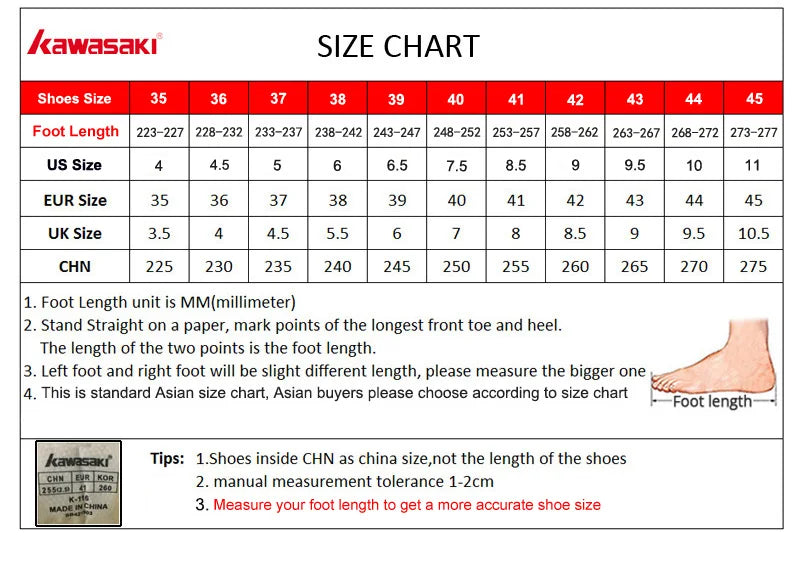 Kawasaki Badminton Shoes Professional Anti Torsion Women's Table Tennis Shoes Sneakers K-065D tenis deportivos mujer