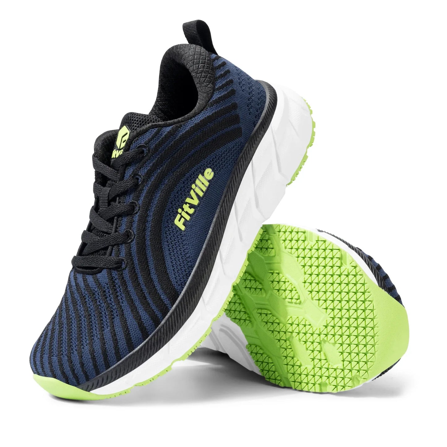 FitVille Men's Shoes Wide Toe Box Cushioned Extra Wide Width Non-Slip Running Shoe Comfortable Lightweight Sneakers For Wide Feet