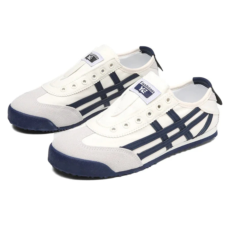Men's Classic Running Shoes Lace-Up Flat Bottom Sports Shoes Soft Sole Walking Gym Breathable Couple Casual Canvas Tennis Shoes