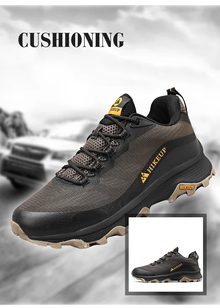 HIKEUP Outdoor Running Shoes Men Women Anti-Skid Hiking Camping Sports Trail Male Safety Footwear Comfort Trekking Sneakers