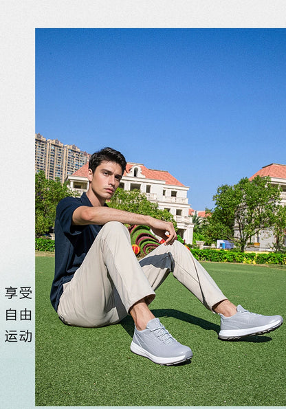 Golf Sports Shoes for Men, Waterproof High-Quality Leather Golf Competition Sports Shoes, Formal Golf Course Training Shoes for Men