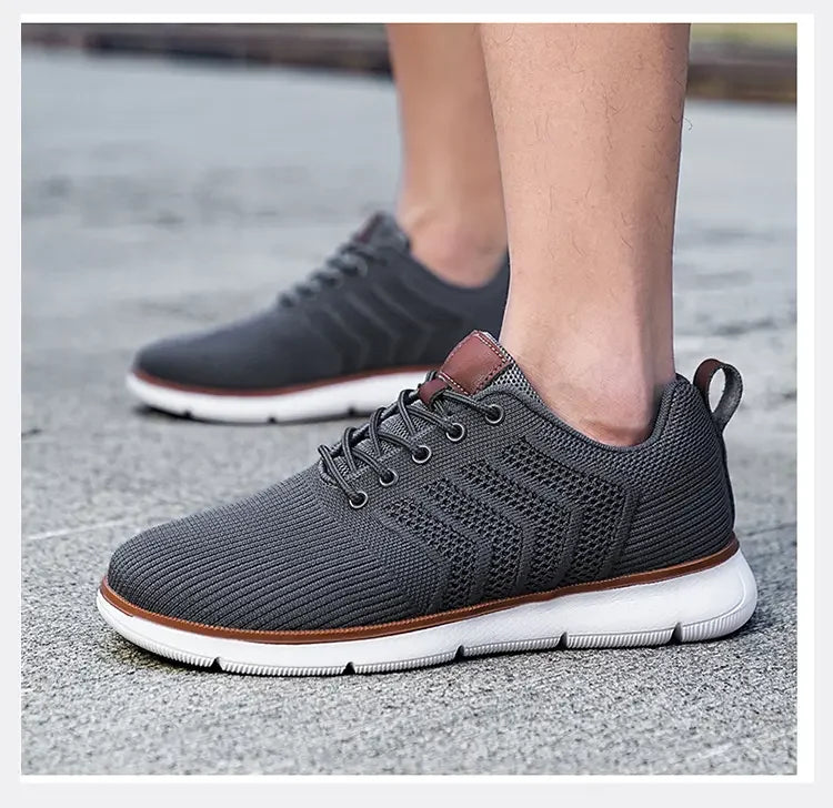 Casual Sneaker Shoes Breathable Men's Walking Mesh Soft Sole Outdoor Anti Slip Travel Comfortable Running Shoes Tenis Masculino