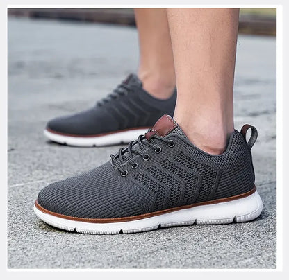 Casual Sneaker Shoes Breathable Men's Walking Mesh Soft Sole Outdoor Anti Slip Travel Comfortable Running Shoes Tenis Masculino