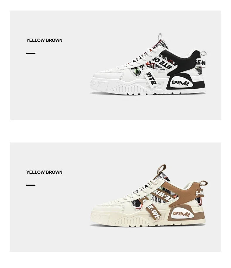 Zapatillas de hombre tipo skate para verano, en cuero, informales y de moda, para exterior, running, deporte, senderismo y tenis, con plataforma, diseño de lujo