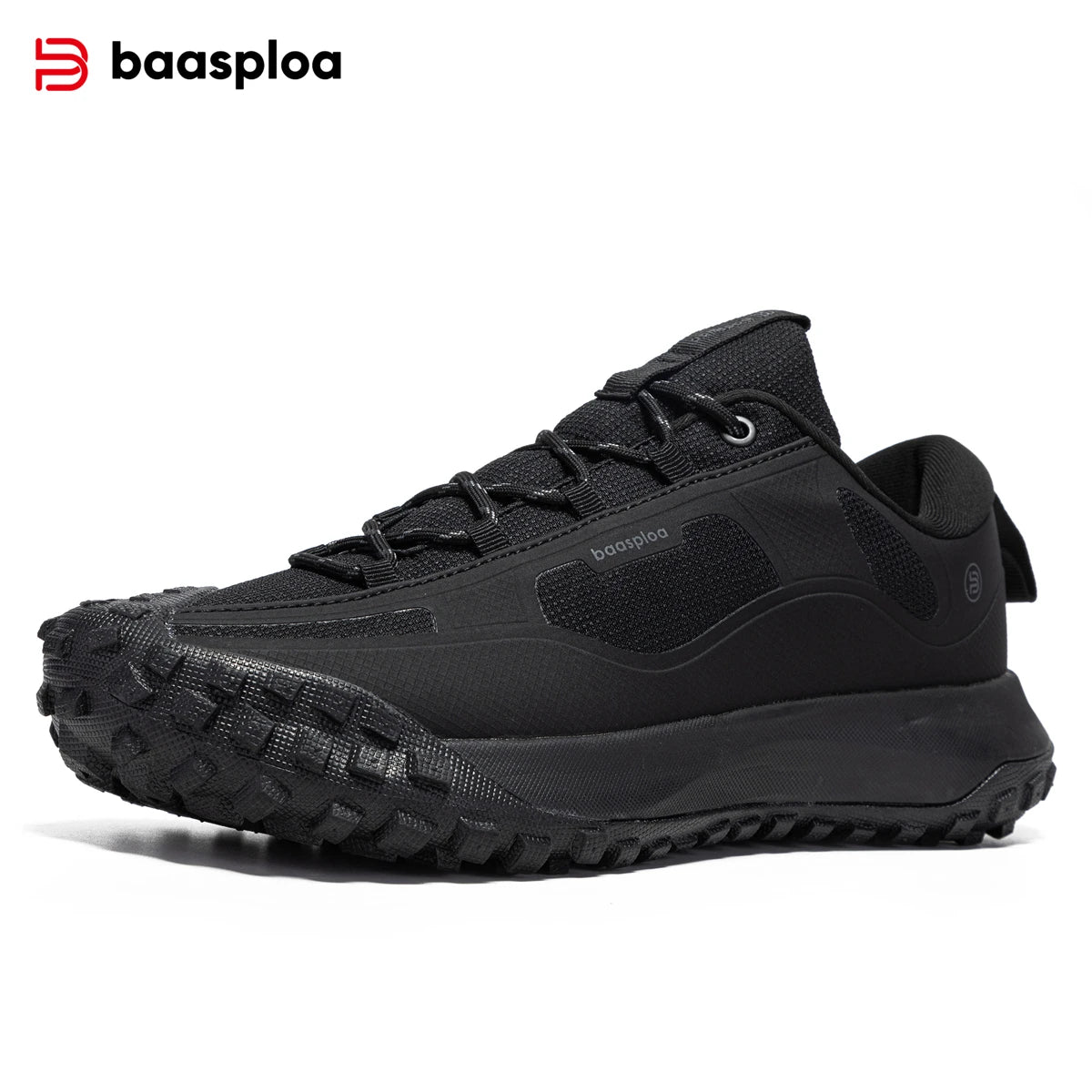 Baasploa Hiking Shoes Men Outdoor Waterproof Camping Resistant Non-Slip Sneakers Casual Lightweight Lace-Up Walking Shoes for Men