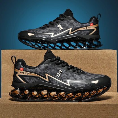 2026 New Summer Outdoor Mens Sports Shoes 3D Printed Sole Rebound Lightweight Running Shoes Foot Protection Stable Walking Shoes