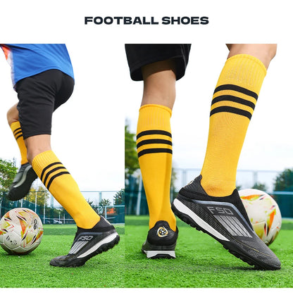 Men's Football Boots Futsal Ultralight Soccer Shoes Training TF Match Long Spikes Breathable Indoor Sneakers Cleats Drop Shipping