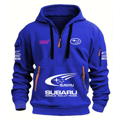 2026 New SUBARU Racing European Size Autumn/Winter Men's Hooded Kangaroo Pocket Sports Fleece Hoodie Top Coat