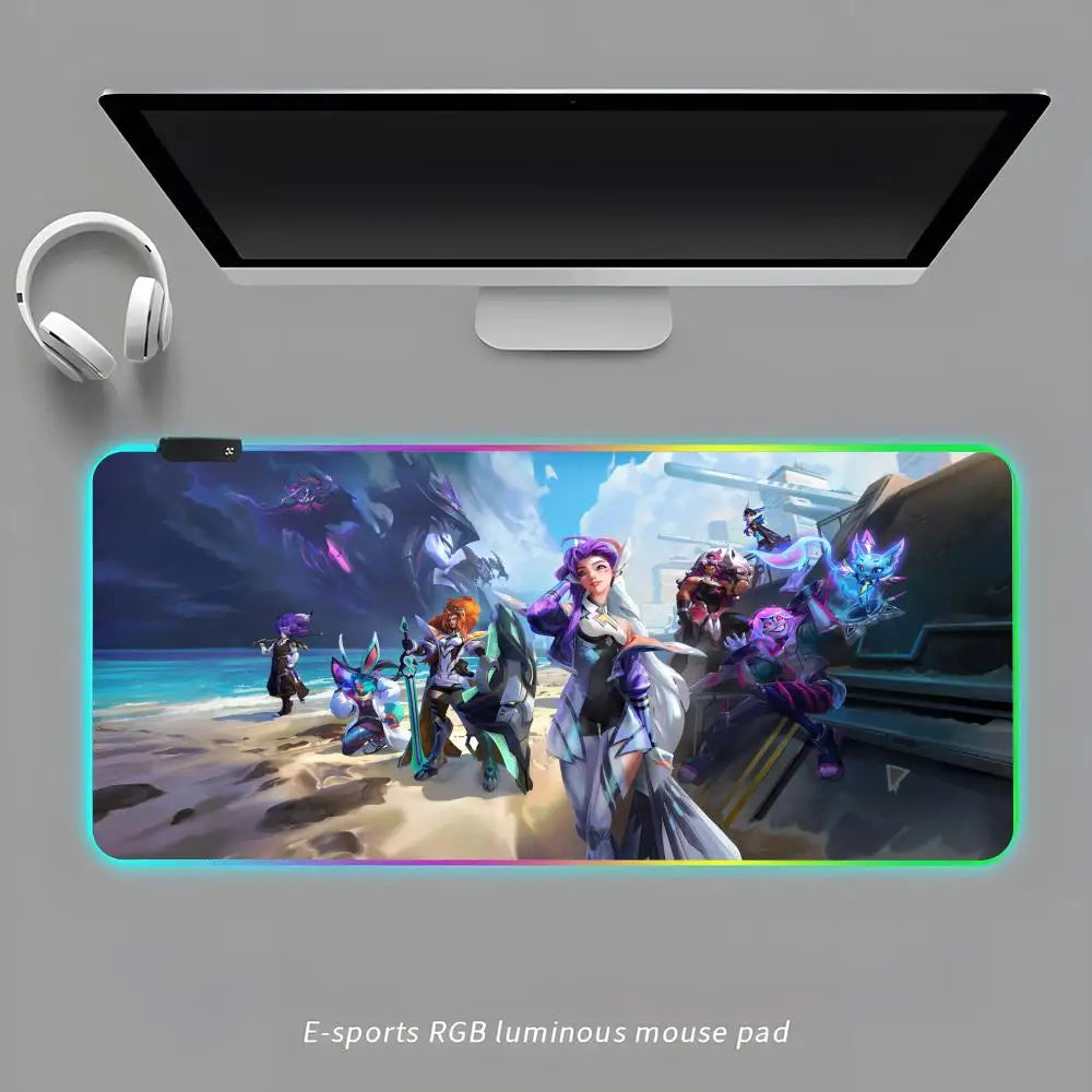 A-S-SeraphineS-ES Mouse Pad RGB Gaming Mouse Pad Desk Mat HD Gamer Large LED Light XXL MousePads