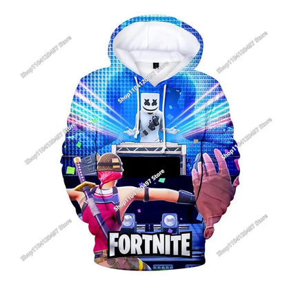 Fortnite-Cosplay-Sweatshirt, 3D-bedruckter Unisex-Gaming-Hoodie, lässige Anime-Kawaii-Jacke, Kinderkleidung, Geschenke