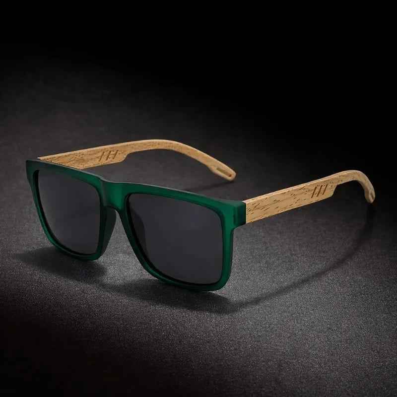1/2pcs Unisex retro walnut ultra-light glasses, polarized lenses, suitable for daily and formal occasions.