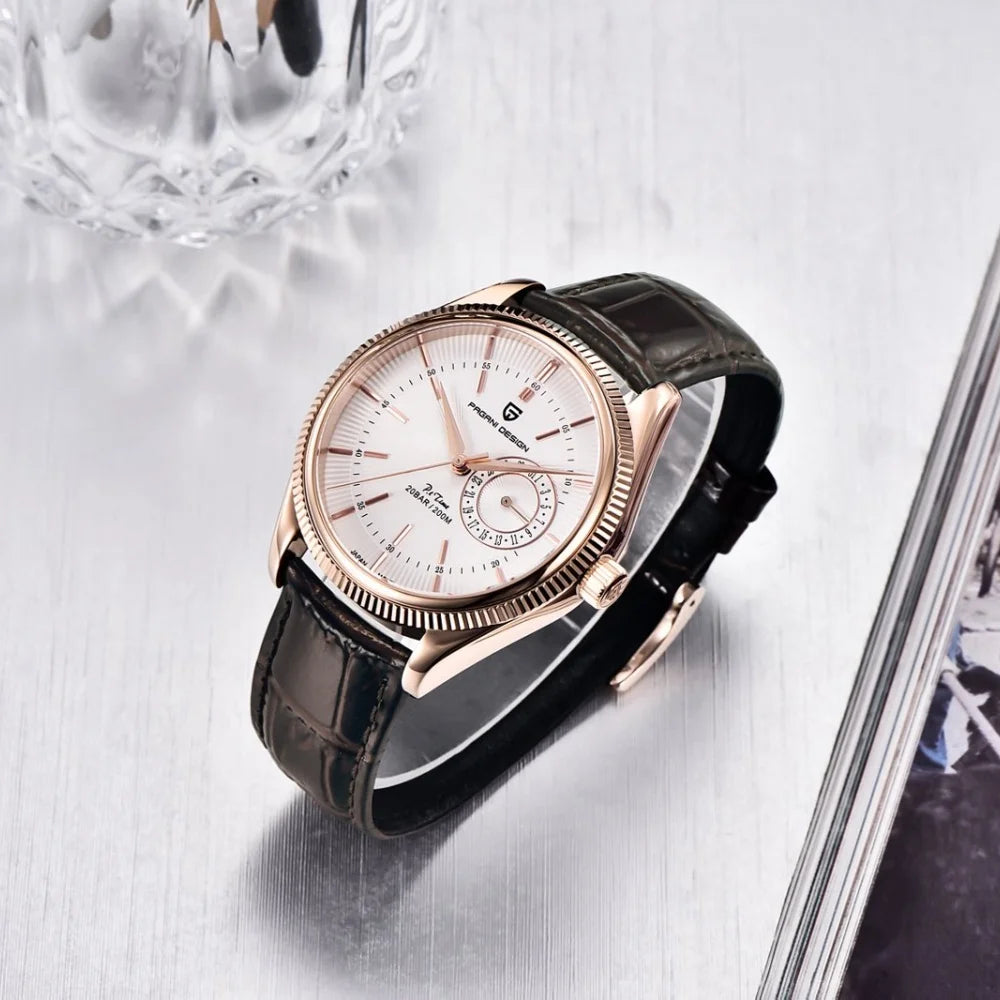 PAGANI Design PD1689 Men's Quartz Watch Japan VH65 Movement Sapphire Glass Leather Strap 20Bar Waterproof Men's Wristwatch