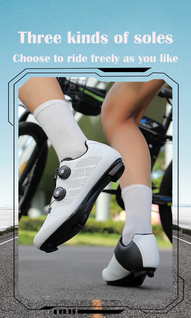 Ultra-Light Cycling Shoes, Breathable and Lightweight, SPD-Compatible Hard Soles for Road Mountain Bike Competition Training