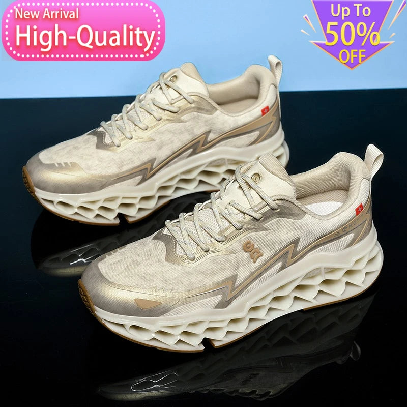 2026 New Summer Outdoor Mens Sports Shoes 3D Printed Sole Rebound Lightweight Running Shoes Foot Protection Stable Walking Shoes