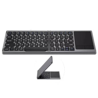 BOW Foldable Bluetooth Keyboard with Touchpad/Numberic Pad Portable Rechargeable Folding Wireless Keyboard for Tablet iPad