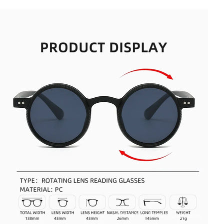 360° Rotating Adjustable Sunglasses Round Frame Polarized Sunglasses Outdoor UV Resistant Sunglasses Protective Glasses