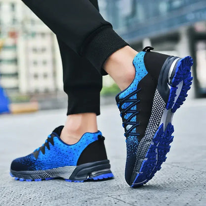 2025 Thick-Soled Sports Shoes Youth Mesh Breathable Running Shoes Trendy Spring Summer Korean Large Black and White Shoes Walk