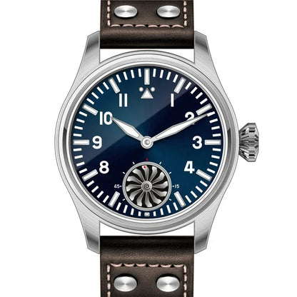 Hruodland 2025 New Men's Mechanical Watch Seagull ST3620 Retro Pilot 43MM BGW-9 Luminous Sapphire Crystal Turbine Watch