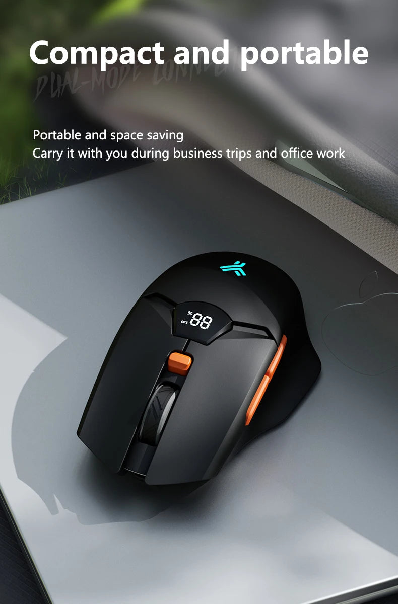 Warvank SX01 kabellose Gaming-Maus mit Smart-Screen-Display, 6-stufiger DPI-Einstellung, 600mAh Akku, leise Bluetooth-Maus fürs Büro