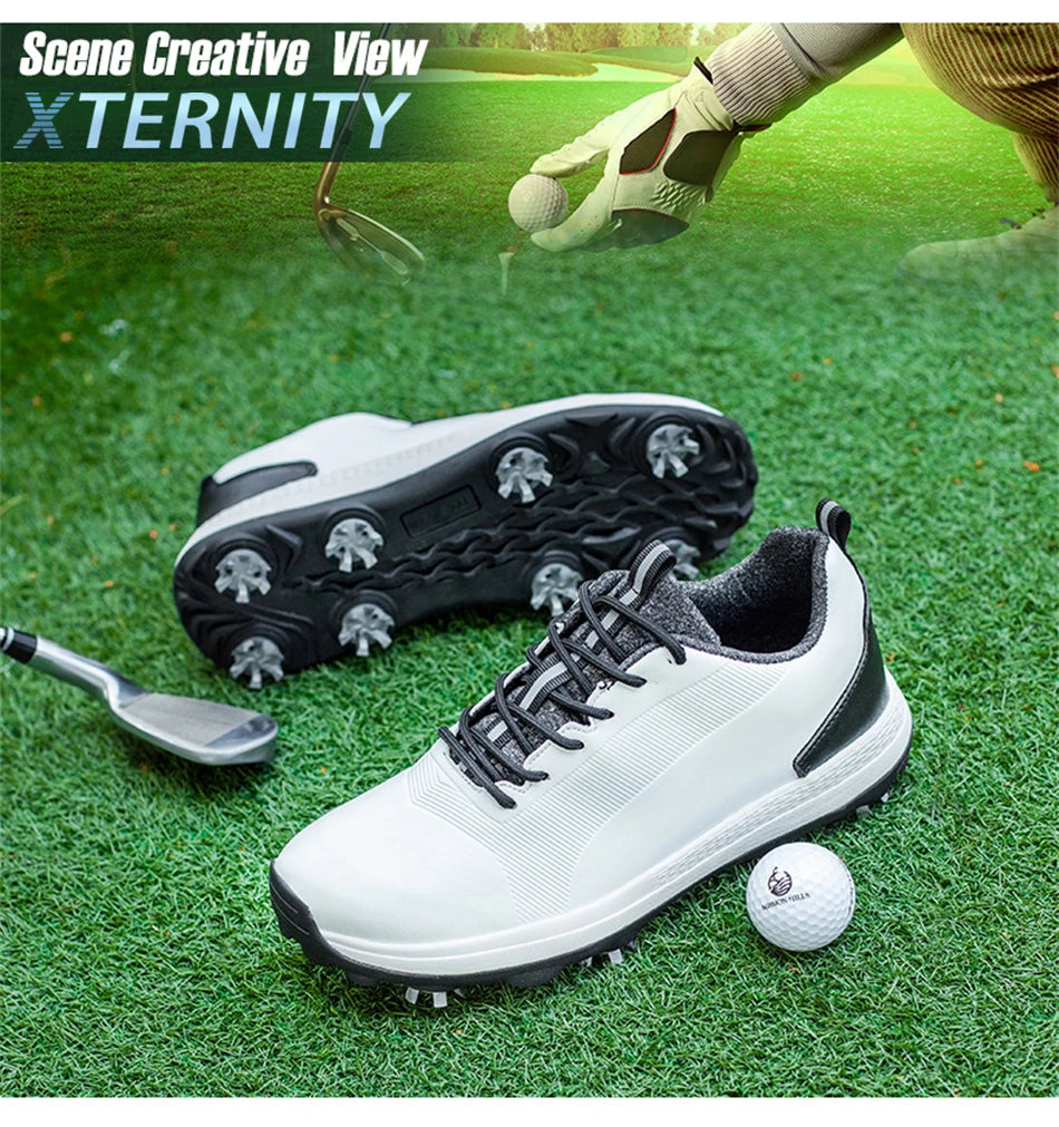 Hot Sale Leisure Golf Shoes Men's Waterproof Golf Spikes Sneakers Professional Non-Slip Golf Trainers Luxury Sports Shoes