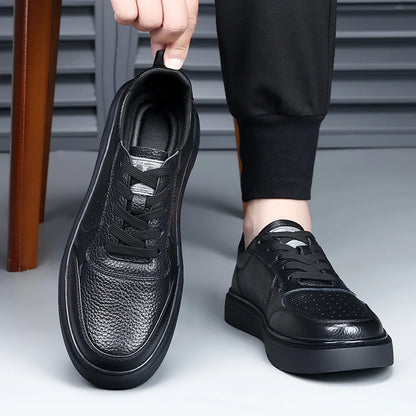 DIMANYU Men's Sneakers Genuine Leather 2026 New Summer Casual Shoes Men Platform Lace-Up Simple Fashion Breathable Shoes Men