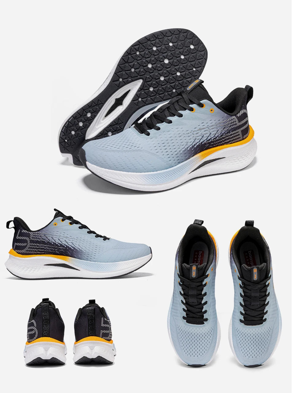 Baasploa Men Jogging Sports Shoes Carbon Plate Professional Cushioning Sneakers Male Outdoor Breathable Non-Slip Running Shoes