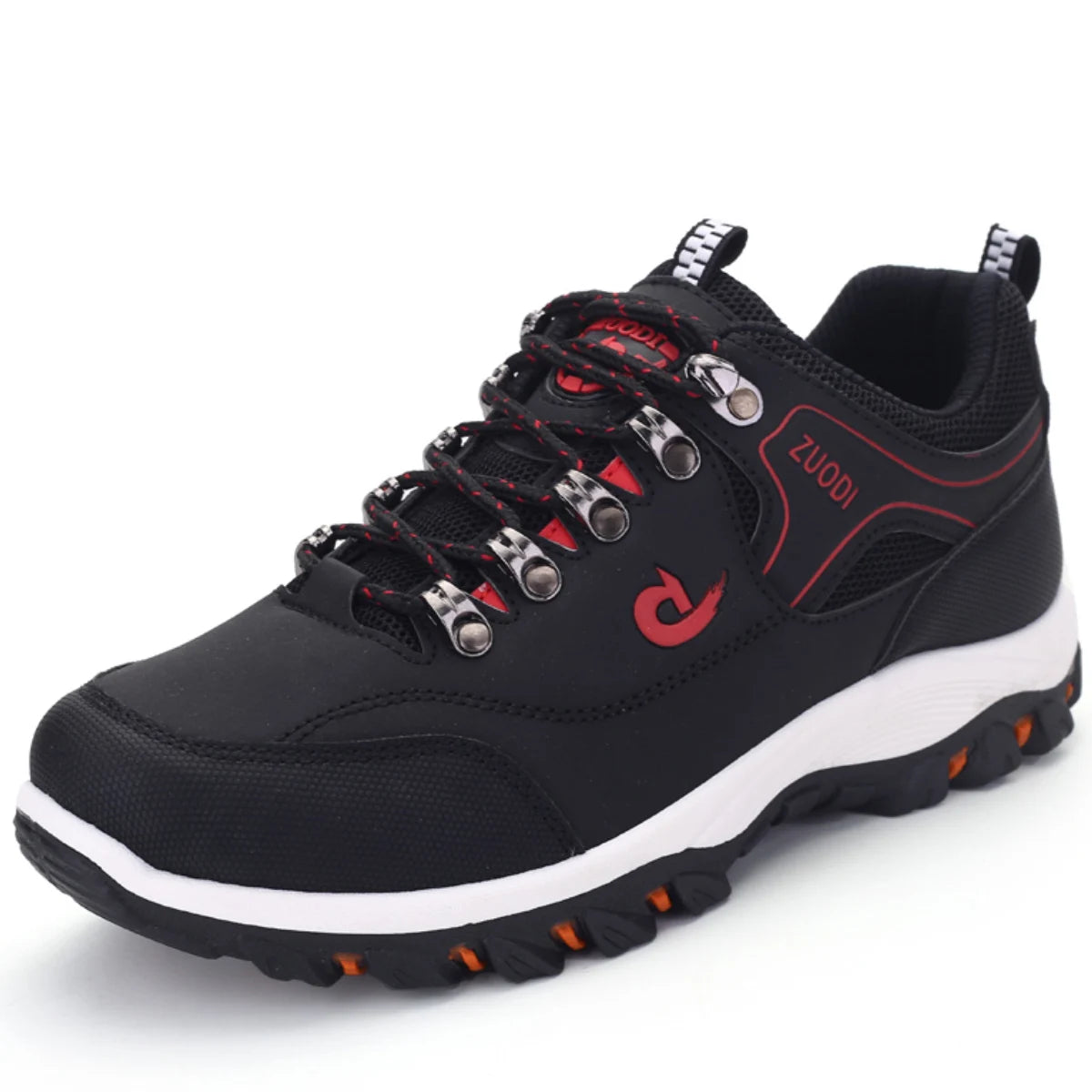 Autumn and Winter Men's Waterproof Hiking Shoes, Outdoor PU Leather Sports Shoes, Wear-Resistant, Walking, Tactical