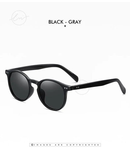 LM Retro Round Sunglasses Women Men Ultralight TR90 Polarized Unisex Driving Shades Vintage Sun Glasses UV400 Gafas De Sol