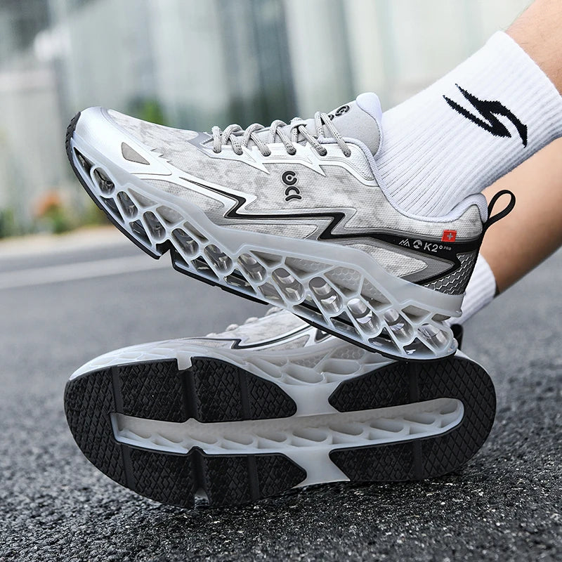 2026 New Summer Outdoor Mens Sports Shoes 3D Printed Sole Rebound Lightweight Running Shoes Foot Protection Stable Walking Shoes