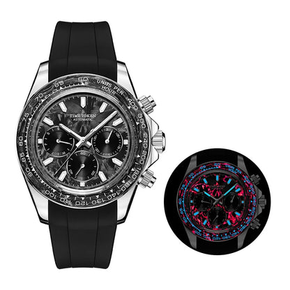 Carbon Fibre Luminous 40mm Automatic Watch Sporty Style 100m Waterproof Diver Watches automatic Men Watch multi-functional