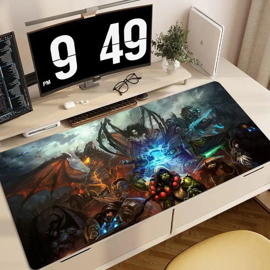 World of Warcraft Anime XXL Game Mouse Pad Deskmat with Lock Edge Keyboard Mice Carpet Office Gamer Computer Accessories HYBXXC