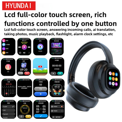 HYUNDAI X1PRO kabellose Bluetooth 6.0 KI-Übersetzungs-Ohrhörer – 100+ Sprachen, Touch-Control, LED-Display, geräuschunterdrückende Kopfhörer