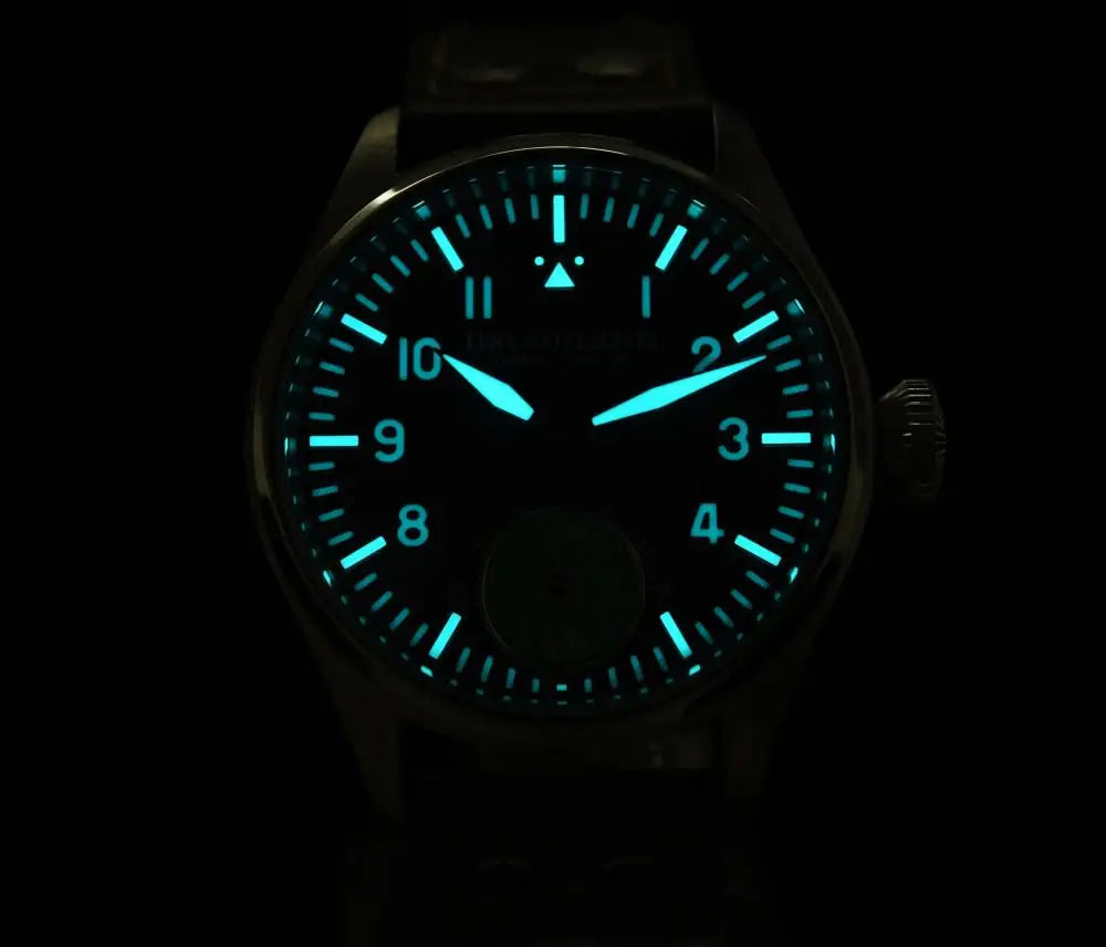 Hruodland 2025 New Men's Mechanical Watch Seagull ST3620 Retro Pilot 43MM BGW-9 Luminous Sapphire Crystal Turbine Watch