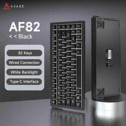 AJAZZ AF82 Low-Profile Electrostatic Keyboard 4000mAh Tri-Mode 75% Type-C Display Screen Keyboard Office Gaming E-sport