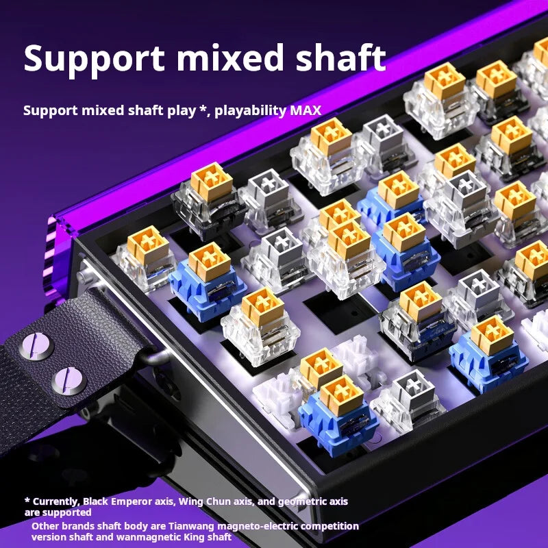 Tastiera meccanica gaming AULA HERO 68 HE con asse magnetico RT, cablata, illuminazione RGB, polling rate 8K e incisione laterale