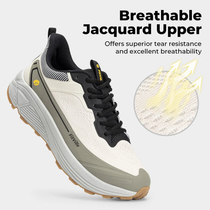 FitVille Men's Wide Toe Box Shoes, Cushioned Sneakers, Non-Slip, Lightweight, Breathable Running Shoes for Swollen Feet