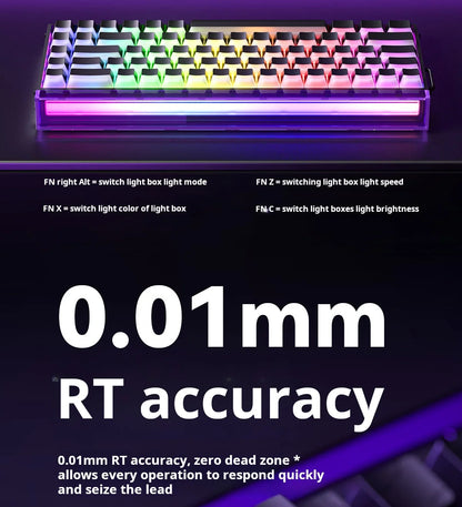 Tastiera meccanica gaming AULA HERO 68 HE con asse magnetico RT, cablata, illuminazione RGB, polling rate 8K e incisione laterale