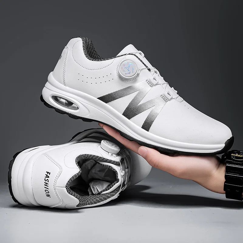 Zapatillas de golf para hombre con cámara de aire, deportivas para correr y conducir, transpirables, ligeras, cómodas, atléticas, antideslizantes y giratorias