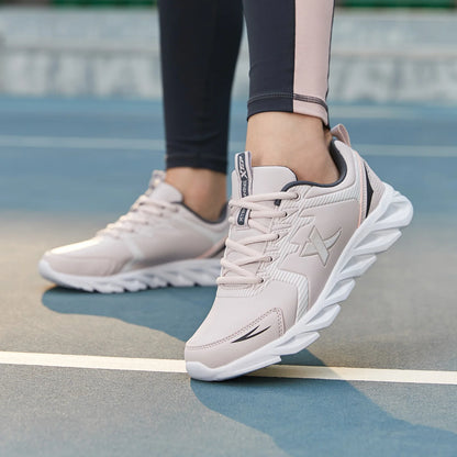 Xtep Running Shoes Non-Slip Soft Women's Sports Shoes Leather Upper Shock Absorption Female Sneakers For Women 879318110073