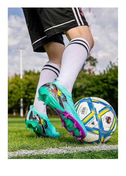 New Men Football Boots Soccer Cleats FG Non-Slip Training Shoes Soccer Shoes Long Spikes Match Ultralight Outdoor Drop Shipping