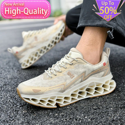 2026 New Summer Outdoor Mens Sports Shoes 3D Printed Sole Rebound Lightweight Running Shoes Foot Protection Stable Walking Shoes