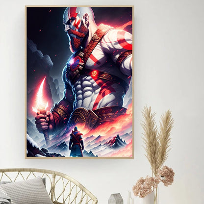 Game God Of War Poster DIY Vintage Movie Poster Wall Art Painting Study Stickers Small Szie Wall Painting