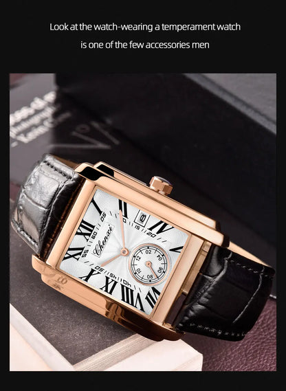 CHENXI 8216 Hot Selling Top Brand Business Men's Watch Quartz Military Calendar Waterproof Men's Leather Strap Elegant Clock