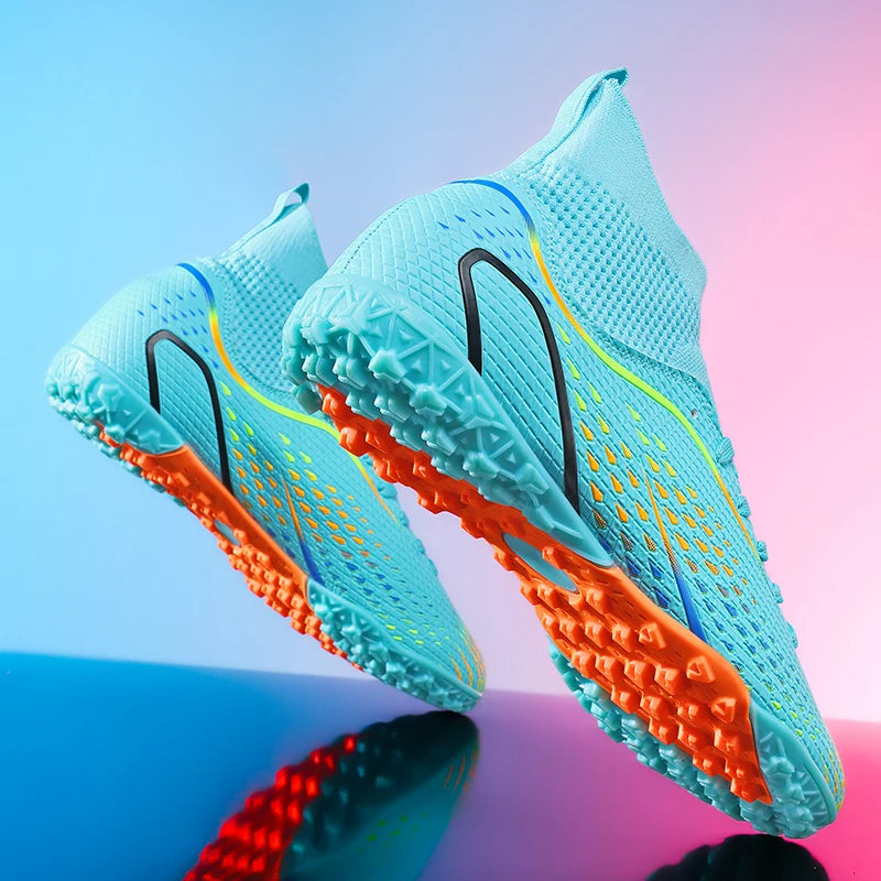 Zapatillas de fútbol para hombre, botas de fútbol profesionales para césped y futsal, unisex, para partidos en césped y entrenamiento al aire libre, tacos antideslizantes y transpirables